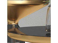 Kleine bell-tafel - grijs glazen voetstuk - zwart glazen blad - afbeelding 2 van  5