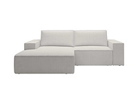 Kleine cabrio linker hoek bank in beige ribfluwelen - afbeelding 2 van  9