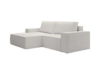 Kleine cabrio linker hoek bank in beige ribfluwelen - afbeelding 3 van  9