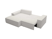 Kleine cabrio linker hoek bank in beige ribfluwelen - afbeelding 4 van  9