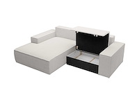 Kleine cabrio linker hoek bank in beige ribfluwelen - afbeelding 5 van  9