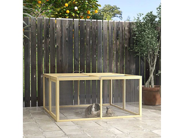 Kleine dierenkooi, konijnenkooi, een opvouwbaar dak van sparrenhout - afbeelding 2 van  8
