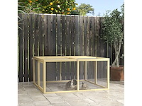 Kleine dierenkooi, konijnenkooi, een opvouwbaar dak van sparrenhout - afbeelding 2 van  8