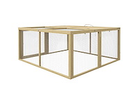 Kleine dierenkooi, konijnenkooi, een opvouwbaar dak van sparrenhout - afbeelding 3 van  8