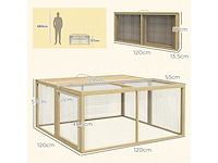 Kleine dierenkooi, konijnenkooi, een opvouwbaar dak van sparrenhout - afbeelding 4 van  8