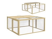 Kleine dierenkooi, konijnenkooi, een opvouwbaar dak van sparrenhout - afbeelding 7 van  8