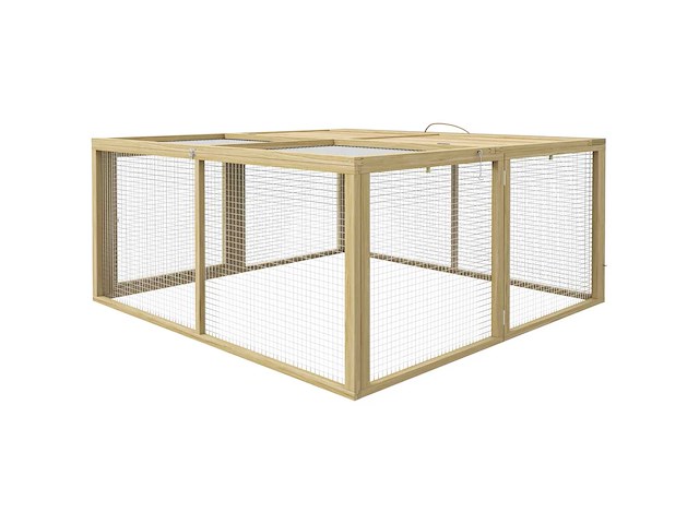 Kleine dierenkooi, konijnenkooi, een opvouwbaar dak van sparrenhout - afbeelding 8 van  8