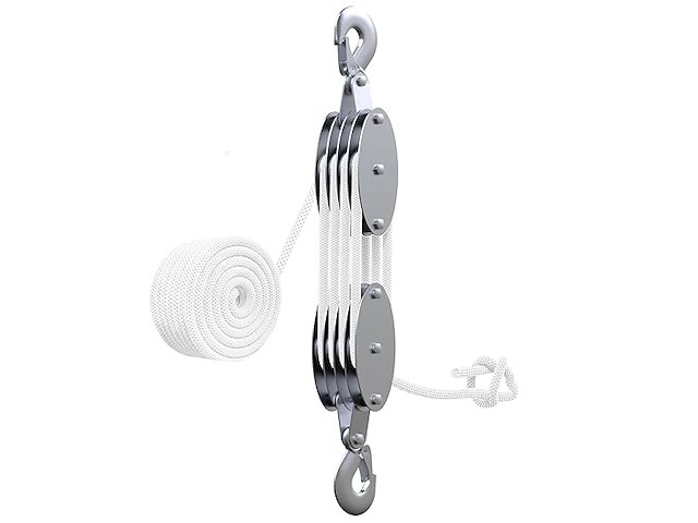 Kleine katrol met touw - afbeelding 1 van  4