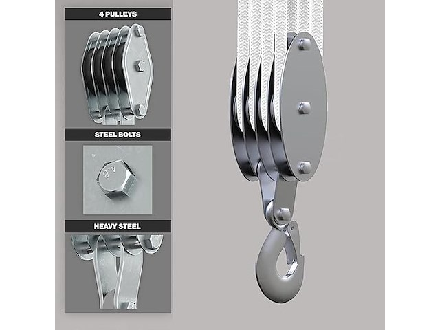 Kleine katrol met touw - afbeelding 3 van  4