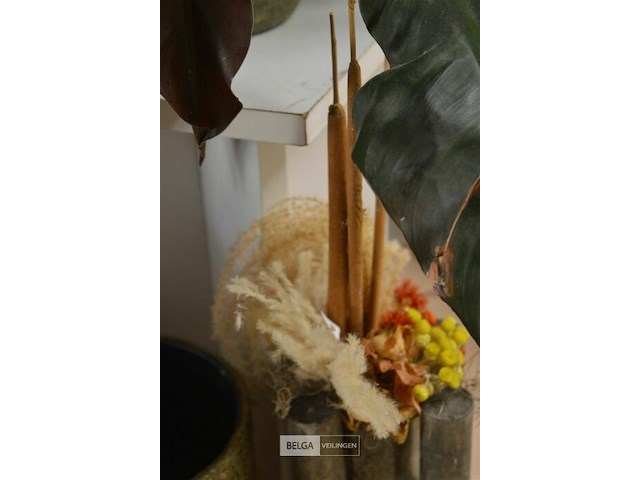 Kleine plantenzuil met plant in pot - afbeelding 6 van  6