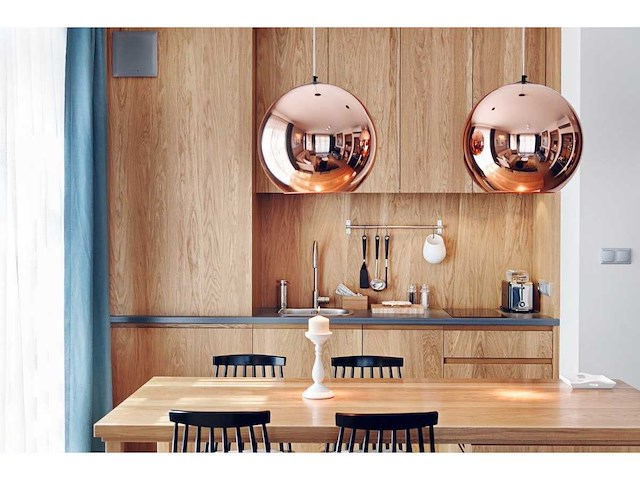 Klep hanglamp 25cm koper - afbeelding 4 van  4