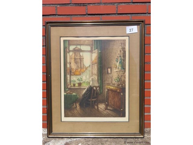 Kleurlitho, albert geudens - afbeelding 1 van  3