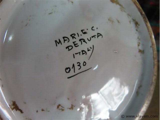 Kleurrijke dekselpot h36cm, italiaans - afbeelding 4 van  4