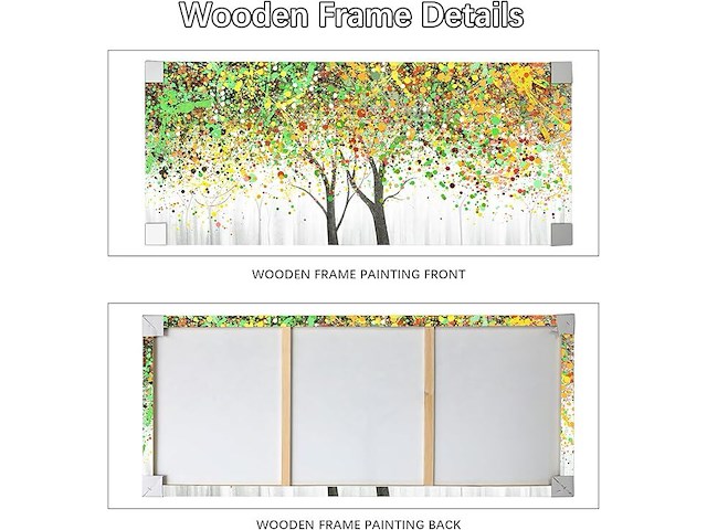 Kleurrijke levensboom ingelijste canvasprint - afbeelding 2 van  4