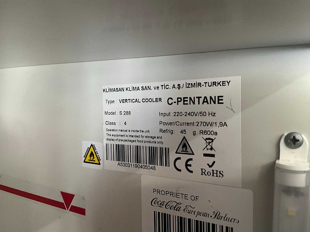 Klimasan s 288 vitrinekoelkast - afbeelding 1 van  1