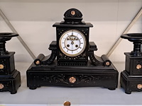 Klokstel in zwarte marmer - afbeelding 1 van  1