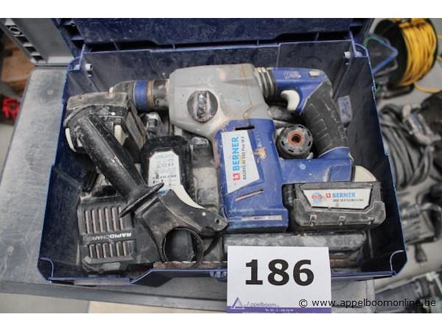 Klopboormachine - berner - bacrhd 18.0-s plus accu - berner - bbp 18v 5.0 ah li-ion oplader - rapid charge - afbeelding 1 van  2