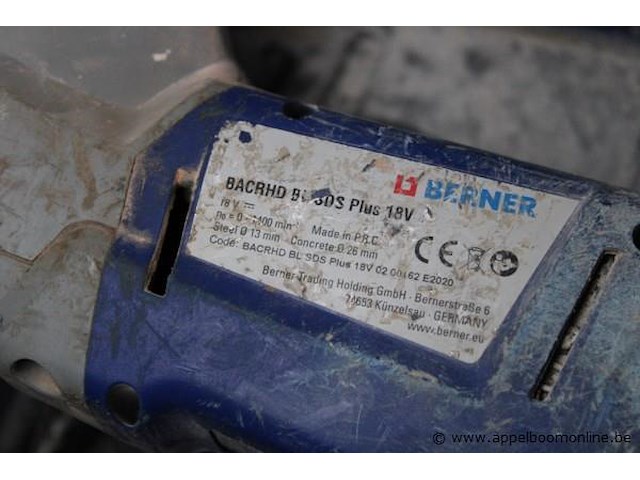 Klopboormachine - berner - bacrhd 18.0-s plus accu - berner - bbp 18v 5.0 ah li-ion oplader - rapid charge - afbeelding 2 van  2