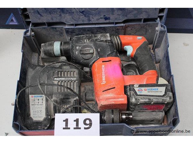 Klopboormachine - berner - bnrh 18-li oplader - berner - bcpc 14.4-18 v toebehoren - accu, koffer - afbeelding 1 van  4