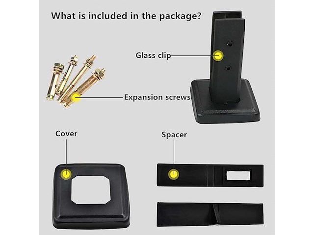 Kmerce grote zwarte roestvrijstalen glasklem - afbeelding 3 van  4