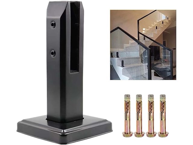 Kmerce grote zwarte roestvrijstalen glasklem - afbeelding 1 van  4