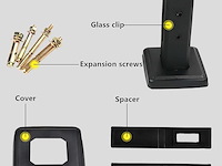 Kmerce grote zwarte roestvrijstalen glasklem - afbeelding 3 van  4