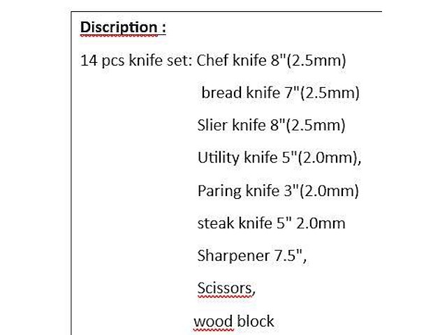 Knife set 14pcs - afbeelding 2 van  2