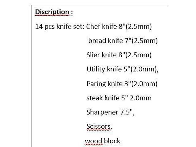 Knife set 14pcs - afbeelding 2 van  2