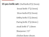 Knife set 15pcs - afbeelding 2 van  2