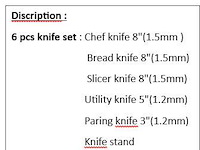 Knife set 6pcs - afbeelding 2 van  2