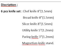 Knife set 6pcs - afbeelding 2 van  2