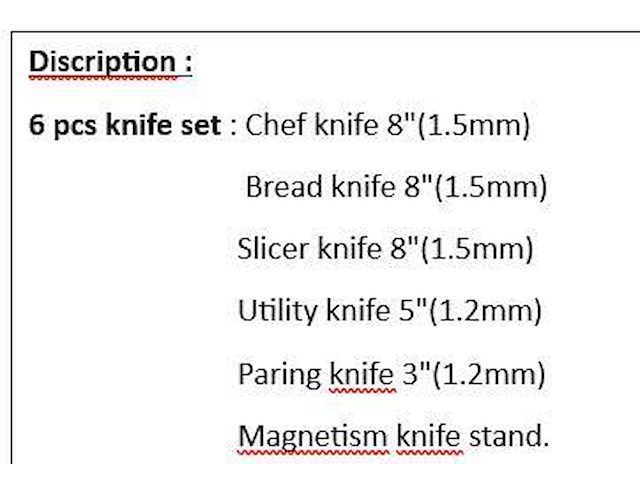 Knife set 6pcs - afbeelding 2 van  2