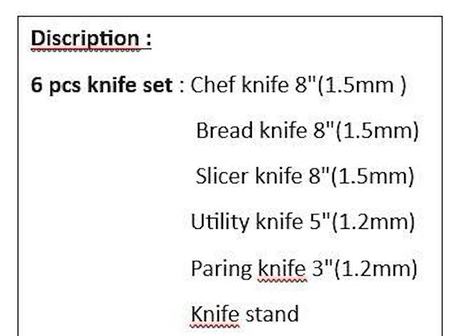 Knife set 6pcs - afbeelding 2 van  2