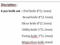Knife set 6pcs - afbeelding 2 van  2