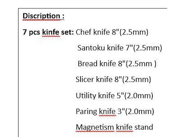 Knife set 7pcs - afbeelding 2 van  2