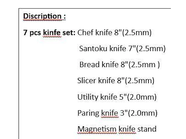 Knife set 7pcs - afbeelding 2 van  2