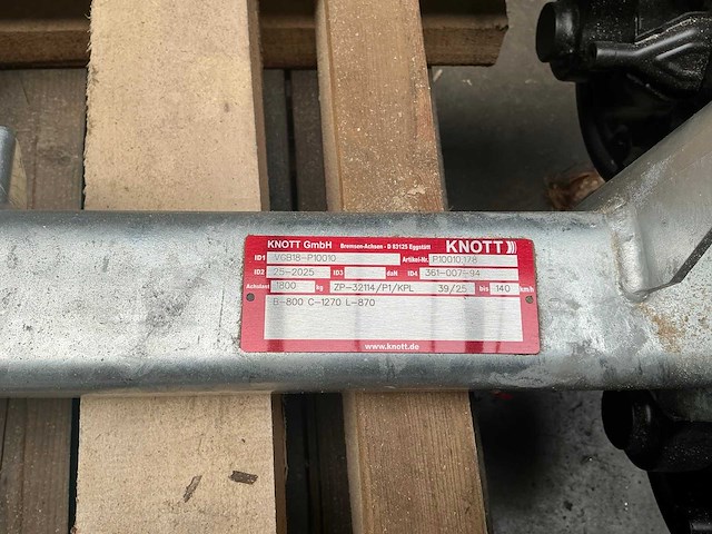 Knott vgb18-p10010 geremde as voor aanhangwagen (4x) - afbeelding 4 van  5