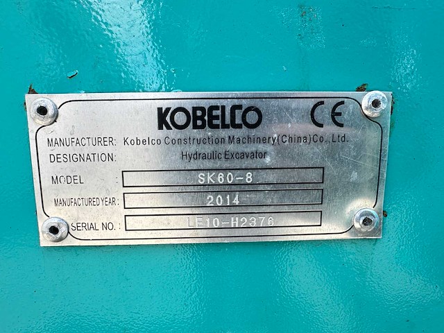 Kobelco - 2014 - sk60-8 - midigraafmachine - afbeelding 36 van  41