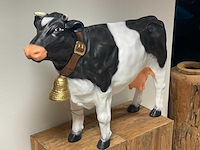 Koe met bel h76cm x l105cm zwart/wit - afbeelding 1 van  2