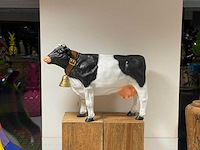Koe met bel h76cm x l105cm zwart/wit - afbeelding 2 van  2