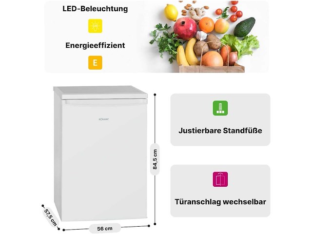 Koelkast 133l wit vs2185-1-wit, netto capaciteit: 133 liter - afbeelding 2 van  8