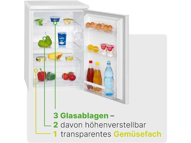 Koelkast 133l wit vs2185-1-wit, netto capaciteit: 133 liter - afbeelding 3 van  8