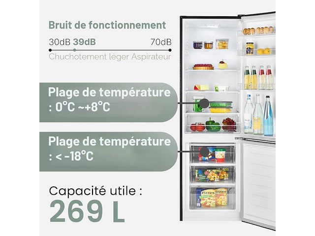 Koelkast en vriezer 269l zwart kg184-1-roestvrij staal/zwart, netto capaciteit: 269 liter - afbeelding 8 van  11
