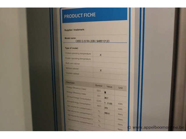 Koelkast gram scientific c650 g s ra 20b, bouwjaar 2024, serienummer 11015922, elektrisch, werking niet gekend - afbeelding 6 van  7