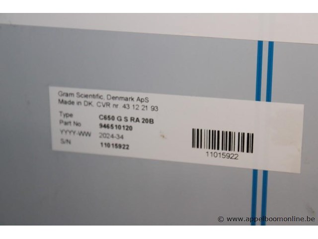 Koelkast gram scientific c650 g s ra 20b, bouwjaar 2024, serienummer 11015922, elektrisch, werking niet gekend - afbeelding 7 van  7