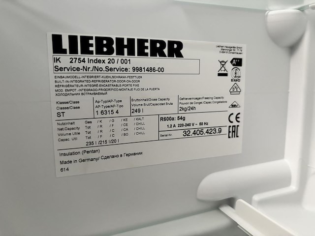 Koelkast liebherr ik 2754 index 20 / 001 - afbeelding 5 van  5
