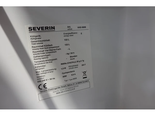 Koelkast severin - afbeelding 5 van  5