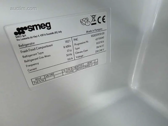 Koelkast smeg s4l100e - afbeelding 4 van  4