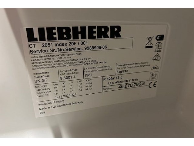 Koelkast + vriesvak liebherr - afbeelding 5 van  5