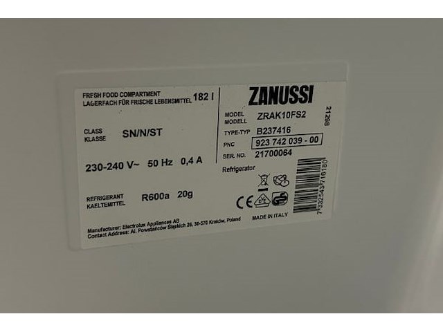 Koelkast zanussi - afbeelding 5 van  5